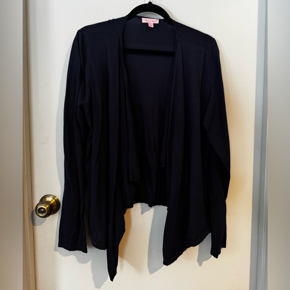 Lilly Pulitzer Navy Open Front Cardigan XL